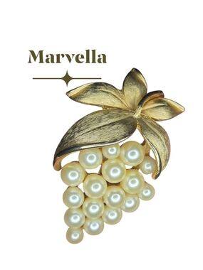 Marvella Pearl Grape Bunch Brooch